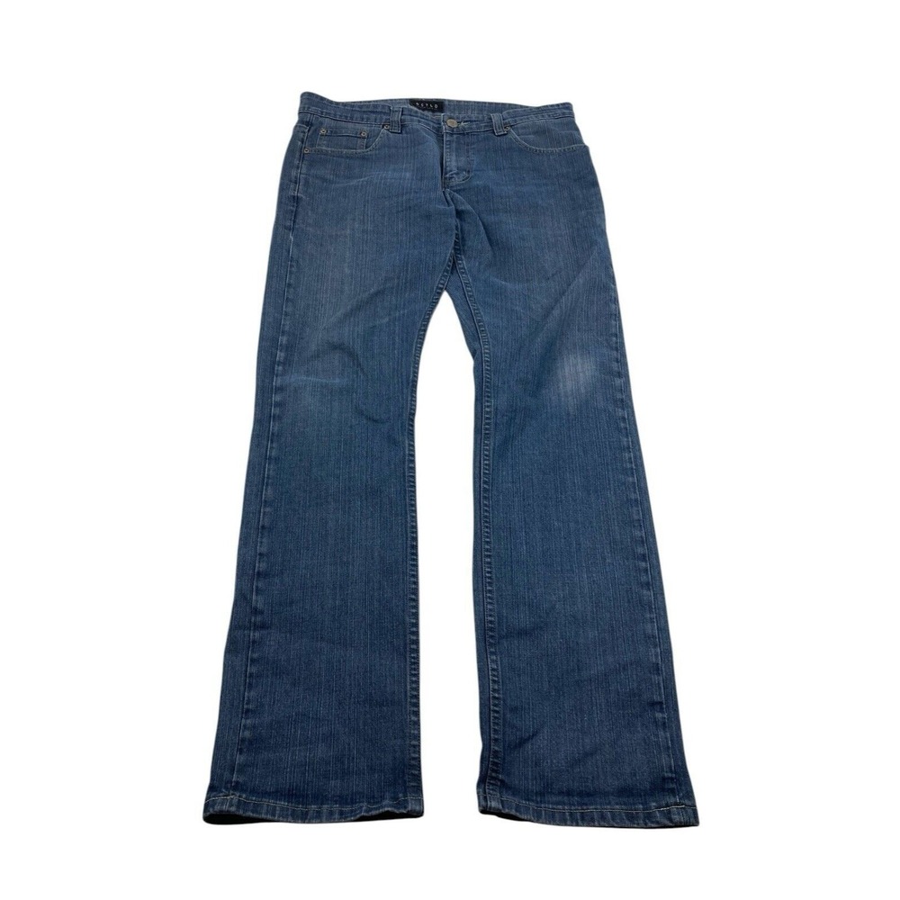 DSTLD Jeans Mens 36x34 Slim Raw Medium Wash Blue Boot Cut Jeans‎